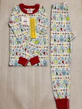 Hanna Andersson Cotton Kids Long Johns PJS Penguin Christmas Print US 6-7 NWT