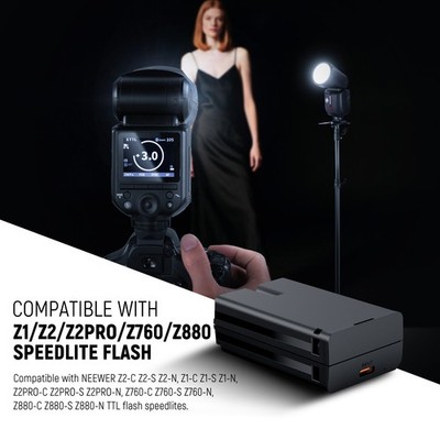 Kit Caricabatterie NEEWER NC2-Z1 A 2 Slot Per Flash Z2/Z1/Z760/Z880 – Batteria 7,4V/2600mAh, Ricarica USB O AC, Con Spina UE