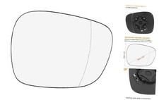Mirror Glass Heated with Backing Plate Passenger Side Right Side Rear View