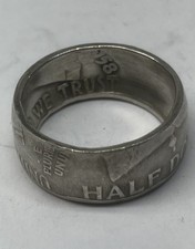 1958 IN GOD WE TRUST BEN FRANKLIN Half Dollar SILVER coin ring sizes 8