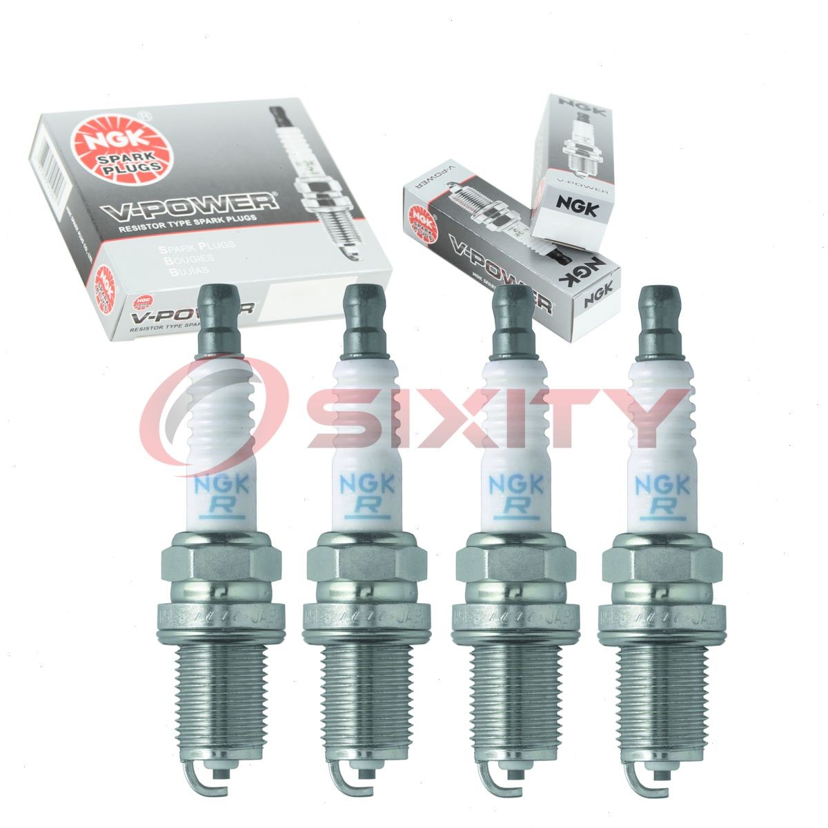 4 pcs NGK V-Power Spark Plugs for 1996-2000 Plymouth Voyager 2.4L L4 - zo