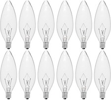 E12 Candelabra Light Bulbs Warm White 2500K, 380 Lumen Chandelier Light