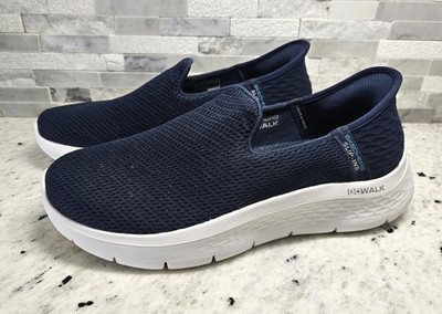 SKECHERS GO WALK Flex Relish Slip-Ins 9.5 Wide Fit Memory Foam Navy Women Shoes