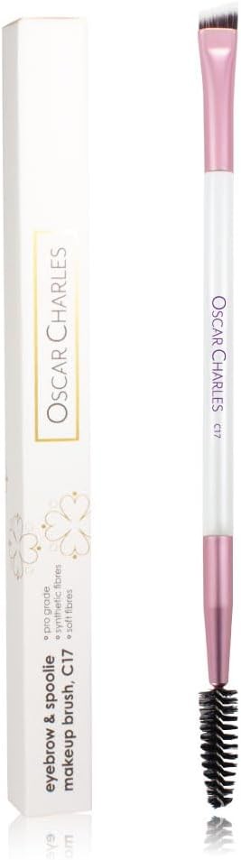Oscar Charles Augenbrauen-Pinsel Doppelseitig – Mit Abgewinkeltem Pinsel & Spoolie, Professionell Für Make-up