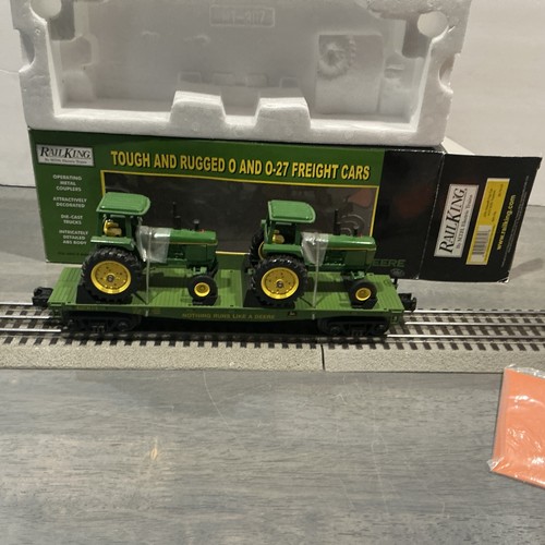 MTH RailKing 30-76147 COCHE PLANO JOHN DEERE con 4230 tractores John Deere escala O | Zustand: New