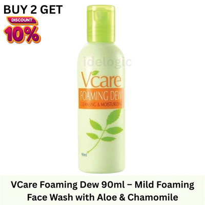 VCare Foaming Dew 90ml Gentle Cleanser Soothes & Refreshes Skin Botanical 1x