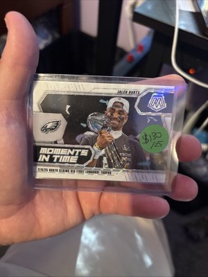 2025 Panini Mosaic Moments in Time Jalen Hurts #25 White Mosaic Prizm /25