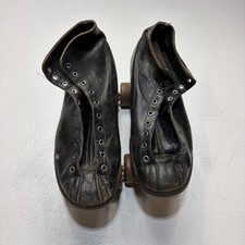 Vintage Chicago Leather Quad Roller Skates Size 7 Black USA 1914 Patent