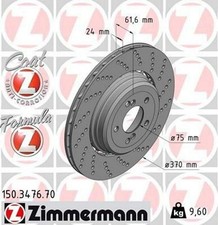ZIMMERMANN Formula Z Coat Z Disque de frein Arrière droit pour BMW 5 Berline