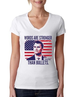 Words Are Stronger Womens Junior Fit V-Neck