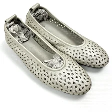 Arche Leather Ballet Flats Lilly Ballerinas EU41 AU9.5 Latex Sole Silver