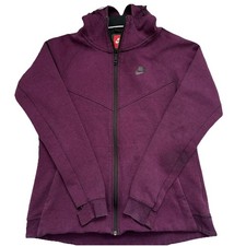 Nike Womens Tech Fleece Windrunner Large Regency Purple Hoodie Hi-Low Hem EUC
