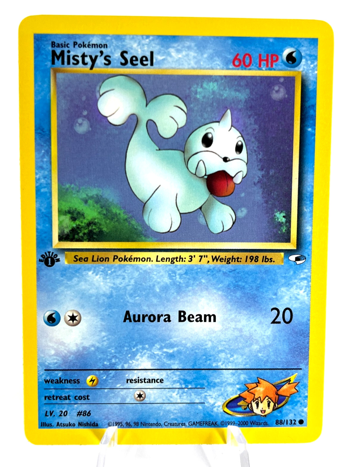 1st Edition Misty's Seel 88/132 - Gym Heroes - Common - Pokemon - NM