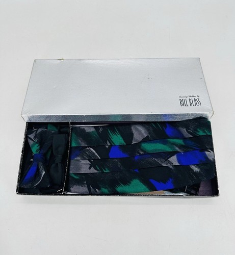 Vintage Bill Blass Evening Clothes Cummerbund & Bow Tie Dress Pastel Set RARE