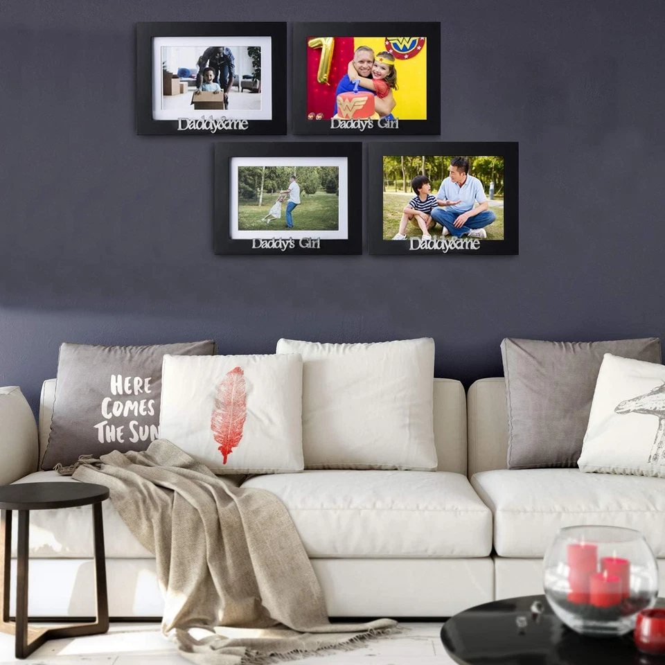 Marco de fotos de niña de papá - Marco de madera negro con sentimientos de padre Foto 4 de 4
