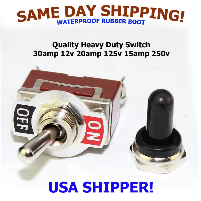 Interruptor de palanca de alta resistencia 20A/125V SPST (encendido)-apagado con arranque impermeable