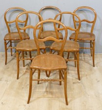 6 Chaises Cannées En Frêne, style Louis Philippe, XIX ème Siècle