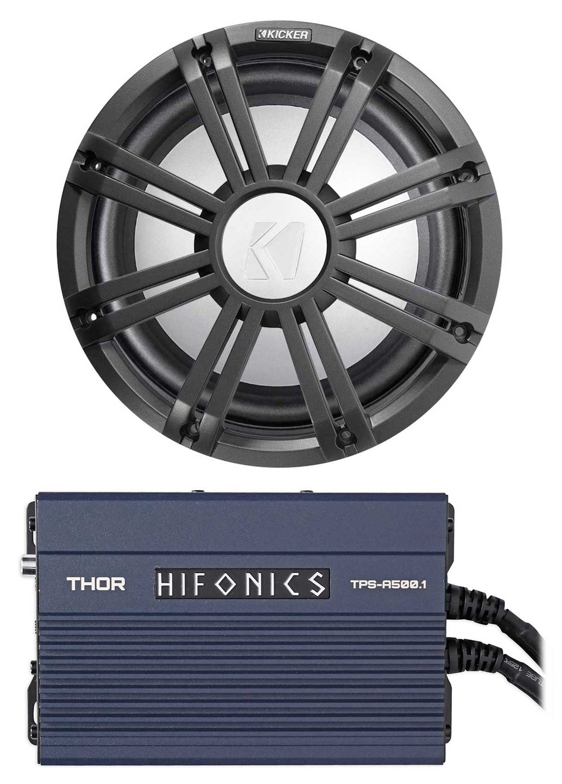 Морской сабвуфер KICKER 45KMF102 10 с воздушным охлаждением Усилитель Hifonics Светодиодная решетка из древесного угля 42090₽