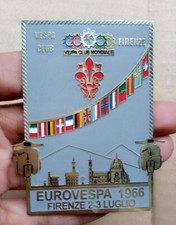 Distintivo vintage euro vespa club meeting 1966 firenze lugio emblema targa LG190