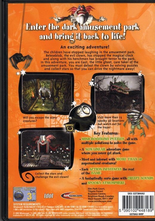 GAST The Greatest Little Ghost PC Game Mindscape 2002 CD-ROM