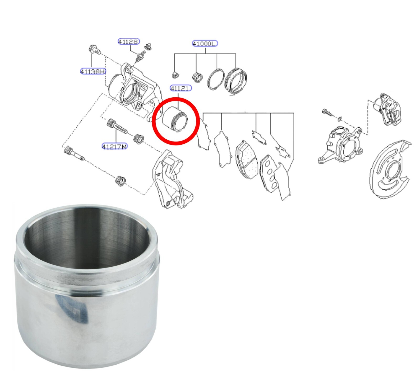 Front Brake Caliper Piston JAPANPARTS PC-101 for Nissan Cabstar Patrol