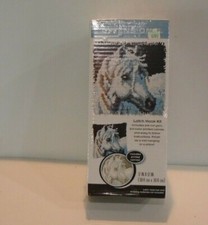 Dimensions Crafts White Horse Latch Hook Kit 72-75200