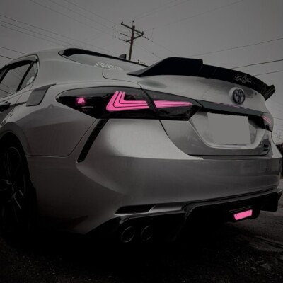 RGB Smoked LED Tail Light Toyota Camry Sedan 2018-2024 w/ Sequential Turn Signal