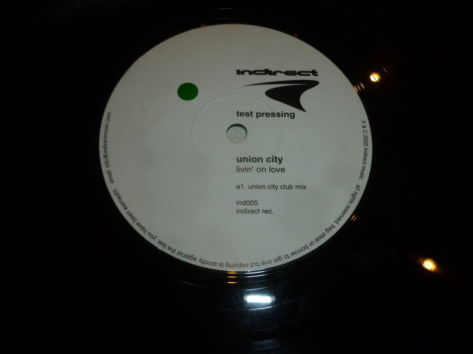 UNION CITY - Livin on love - 2002 UK 3-track 12" Vinyl Single - DJ Promo
