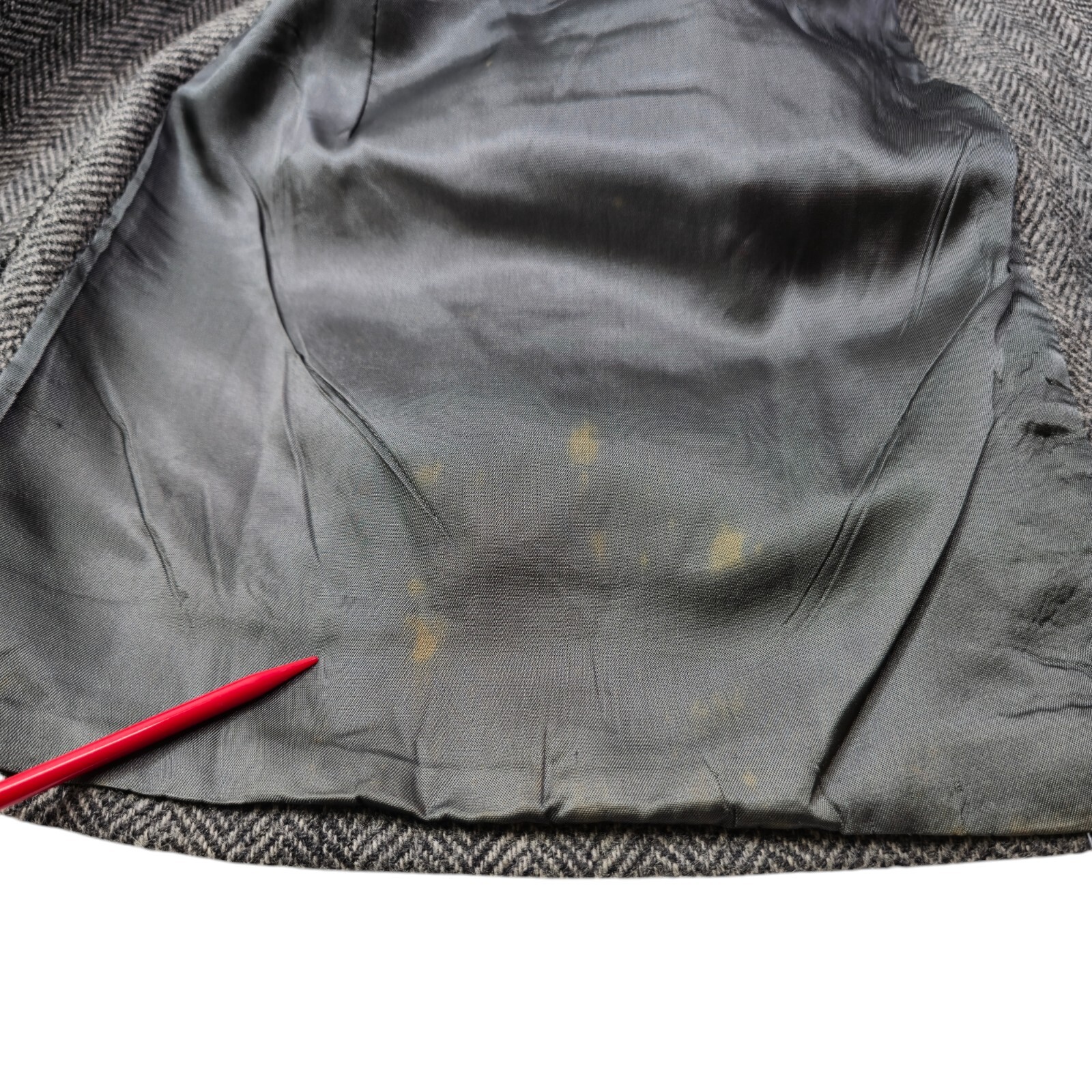 Vintage American Craftsman Jacket Mens Wool Gray Herringbone Sport Coat Size 50