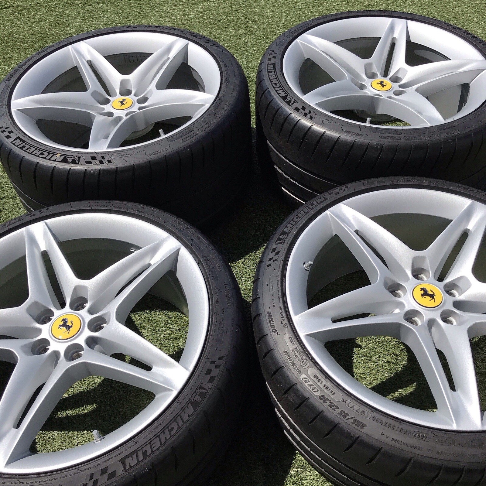 20 FERRARI SF90 RIMS TIRES NEW SET GENUINE STOCK TPMS WHEELS MICHELIN TIRES