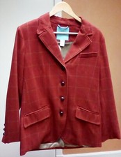 Bnwot Orvis Wool/cashmere Blend Rust Checked Jacket With Elbow Patches, Size 12