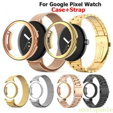 Stainless Steel Strap Metal Milanese Band + TPU Case For Google Pixel Watch 1 2