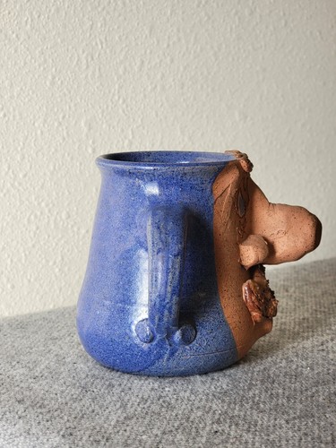 VTG Studio Art Pottery Big Nose Ugly FACE Folk Art MUG - Artist Signed Stoneware - Picture 13 of 22