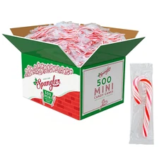 Red and White Peppermint Flavor Mini Candy Canes 500 Box