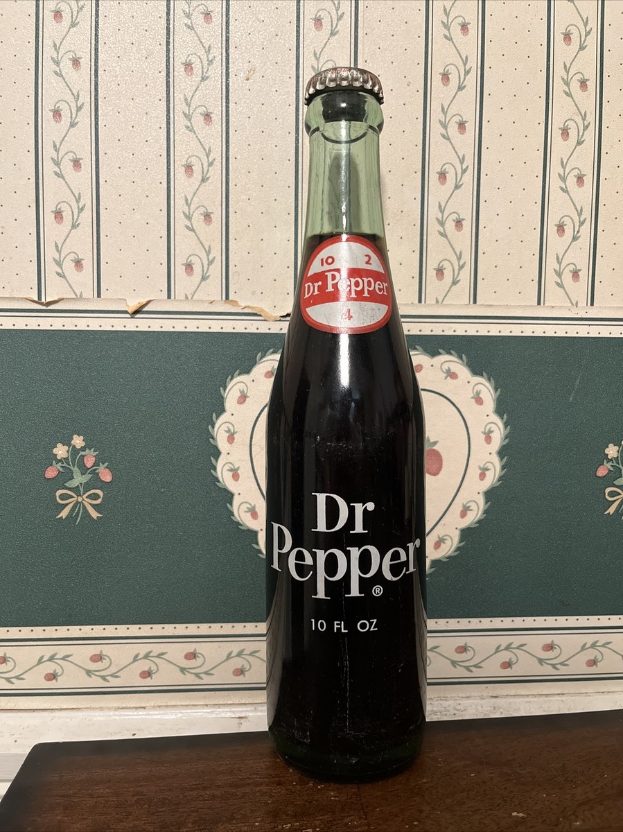 Full 10 Oz. 1960's 10 2 4 Dr Pepper Soda Bottle/ make your own