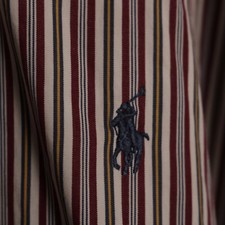 Ralph Lauren Mens XLT Classic Fit Oxford Long Sleeve Shirt Red Striped OCBD