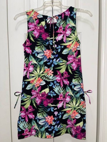 Women's TOMMY BAHAMA Pink Multi Floral High Neck Romper-Size XS-EUC - Picture 4 of 5