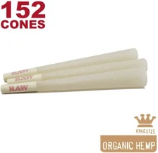 RAW 152 Organic King Size Hemp Cones - Natural Unbleached Rolling Papers
