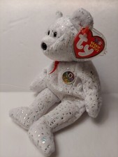 TY Beanie Baby - DECADE the Bear (White Version)