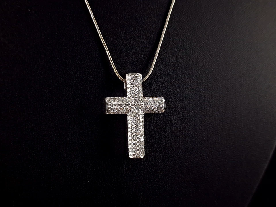 Anhänger Gold 585 Kreuz 1,5 ct Christ Wert 4000 Weißgold - massiv & zeitlos - Bild 4 von 4