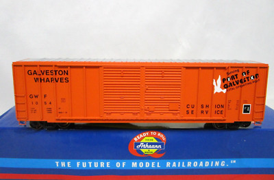 Athearn HO GWF Port Galveston Wharves 50' FMC Centered DD Box Car NOS 87353