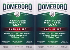 Domeboro Medicated Soak Rash Relief (Burow?S Solution), 12 Powder Packets (Pack 