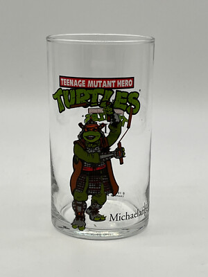 Glas Teenage Mutant Hero Turtles - Michaelangelo - 1993 Mirage Studios - Vintage