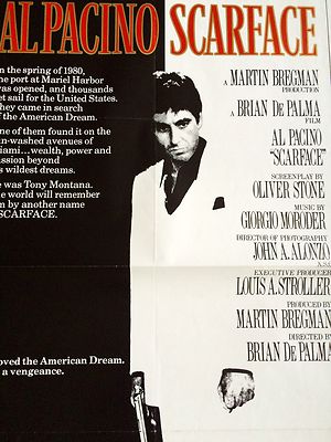Scarface Original Folded Movie Poster Al Pacino 1983 | eBay