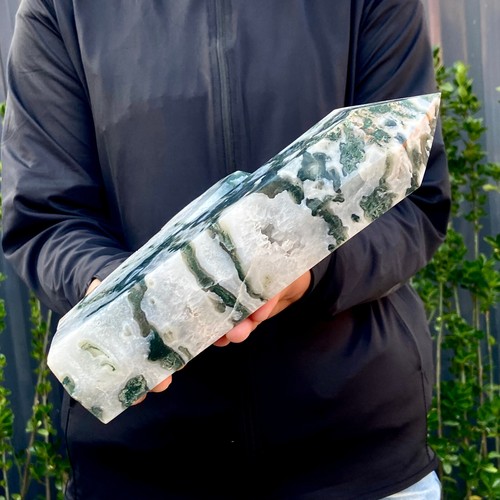 6LB Natural Crystal Point Aquatic Agate Tower Large size Quartz Obelisk minera - 第 10/17 張圖片