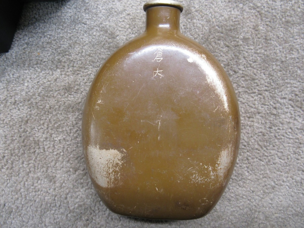 ​【希少】戦前 陶製水筒 国民水筒 当時物 アンティーク 戦時資料　カルピス Original WW2 Imperial Japanese Canteen Water Bottle Marked