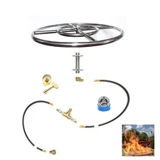 FR12K++: DIY PRE-PLUMBED GAS FIRE PIT KIT & 12" LIFETIME WARRANTED 316 BURNER