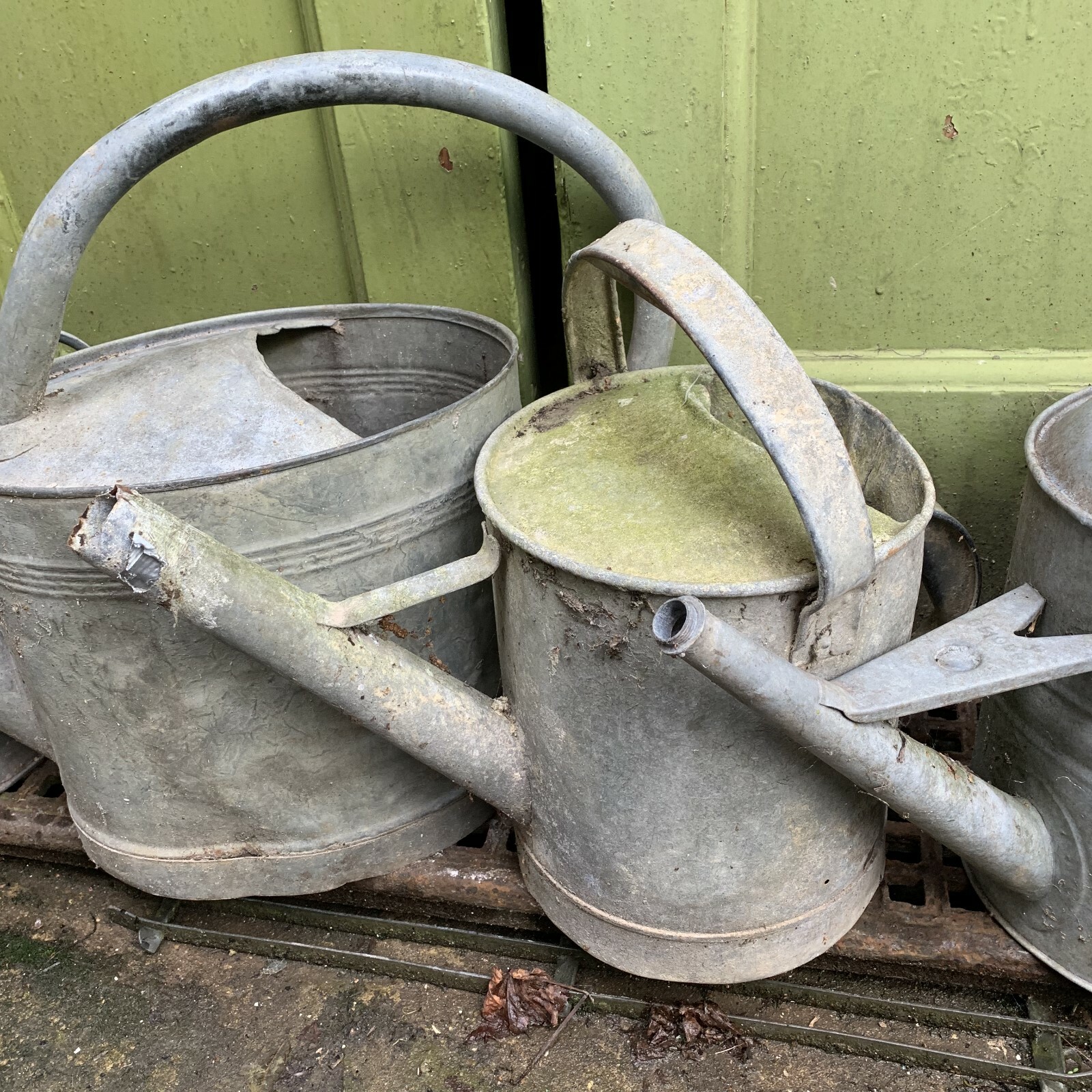 4 vintage galvanised metal watering cans eBay