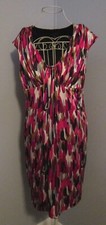 Nine West Multicolor Cap Sleeve Lined Knee Length Scoop Neck Sheath Dress Sze 12