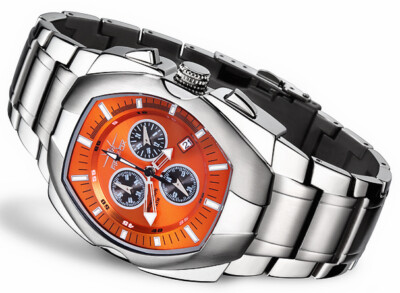 FIREFOX THE THING FFS60 Edelstahl Chronograph orange Herrenuhr 5 ATM wasserdicht